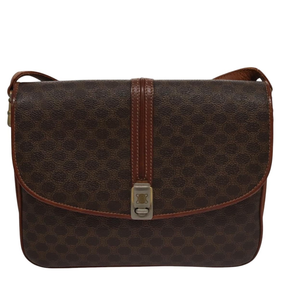 CELINE Macadam Canvas Shoulder Bag PVC Leather Brown Auth 108734 - Picture 13 of 16